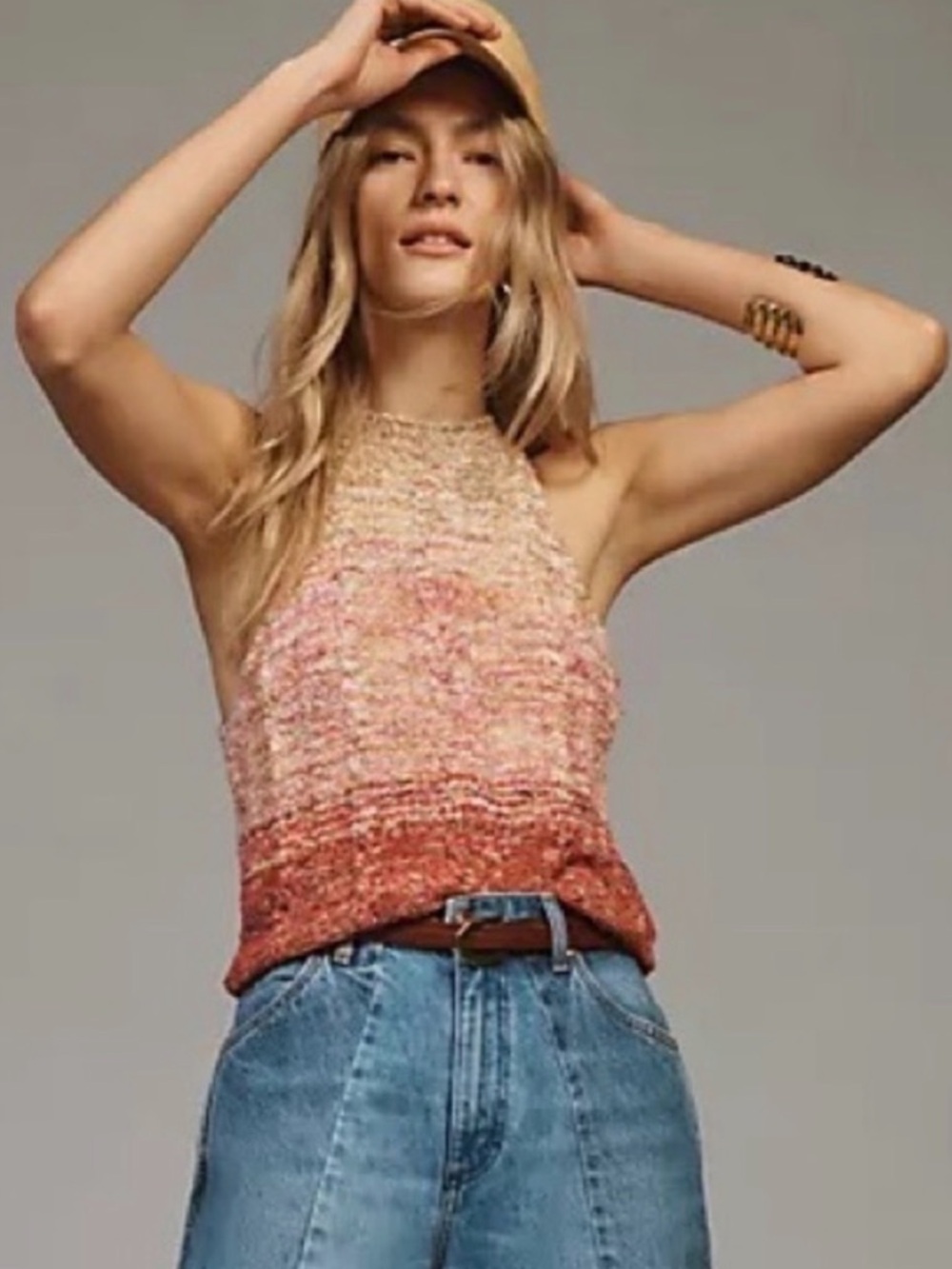 Pilcro for Anthropologie Cable Knit Halter Tank